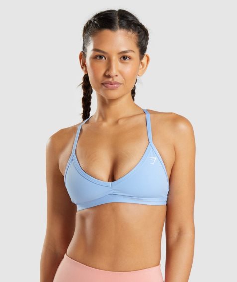 Women's Gymshark Minimal Sports Bra Blue | NZ 3IYJTP